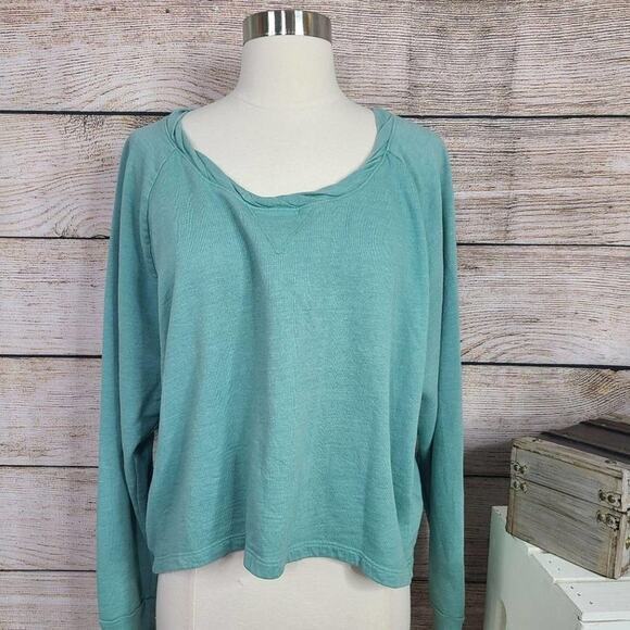 Splendid Active Always‎ Cropped Twist Neck Sweater Medium - Picture 1 of 4